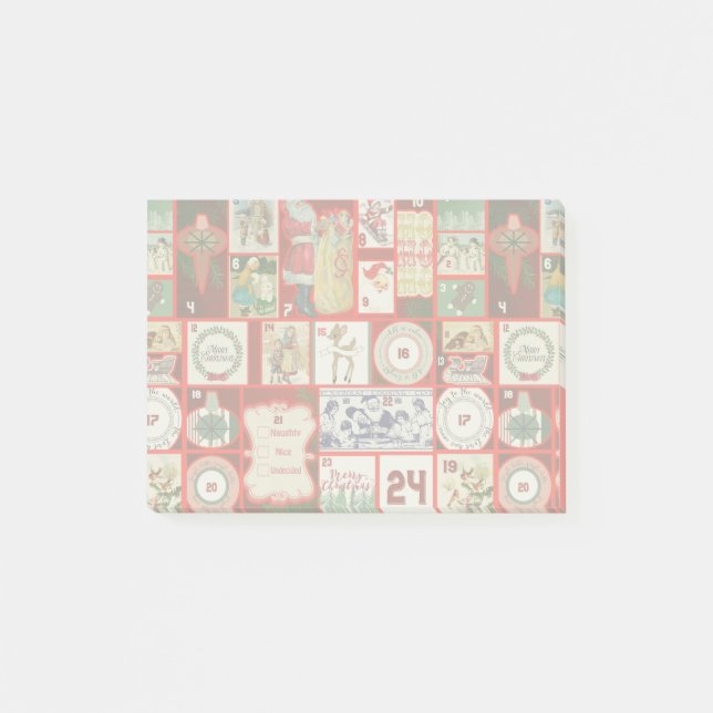 Christmas Block Illustration Squares Post-it Notes (Front)