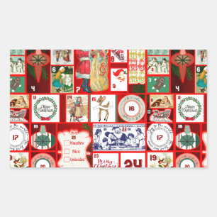 Christmas Block Illustration Squares Sticker