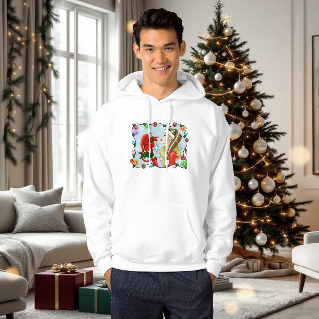Christmas Blonde Elf Red Dragon Fantasy  Hoodie (Creator Uploaded)