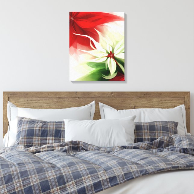 Christmas Bloom Frequency Sacred Poinsettia  Canvas Print (Insitu(Bedroom))