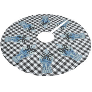 Christmas Blue and White Ginger Jar Brushed Polyester Tree Skirt