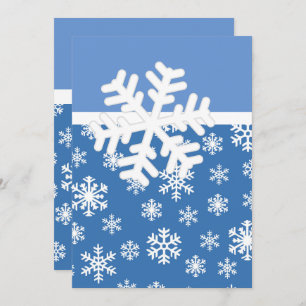 Christmas Blue and White Snowflake   Invitation