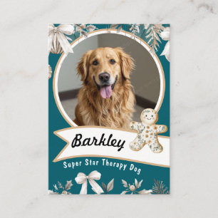 Christmas Blue Boho Therapy Animal Trading Card