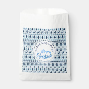 CHRISTMAS Blue Deer pattern personalized Favour Ba Favour Bag