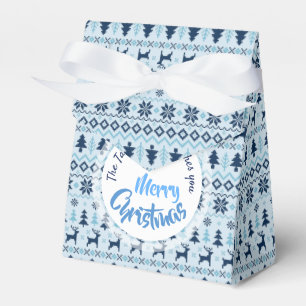 CHRISTMAS Blue Deer pattern personalized Favour T Favor Box