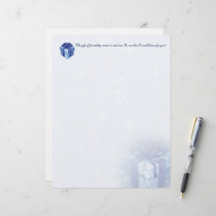 Christmas Blue Gift Box Stationery