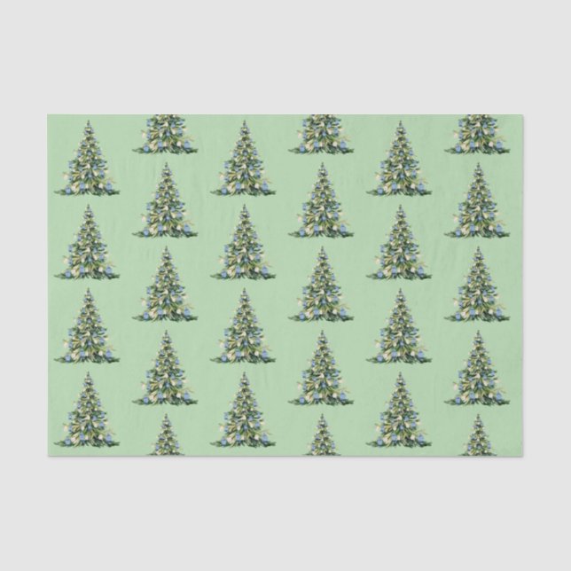 Christmas Blue Ginger Jars Tissue Paper (Front)