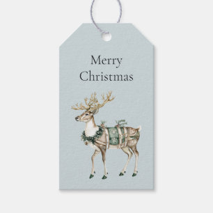 Christmas Blue Green Deer Gift Tags