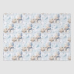 Christmas Blue Little Snowman Tissue Paper<br><div class="desc">Lovely Christmas wrapping paper with blue little snowman,  poinsettia and pine twig.</div>