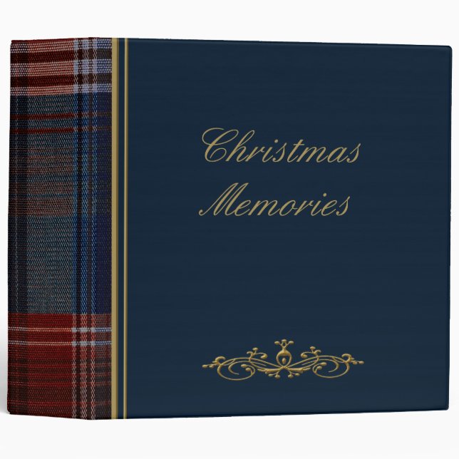 Christmas Blue Plaid 2" Photo Album Binder (Front/Spine)