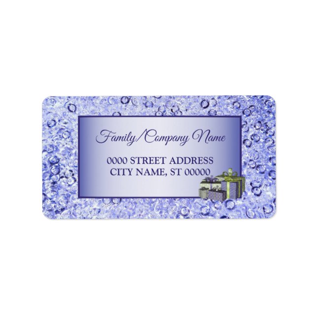 Christmas Blue Purple  Holidays Return Address Label (Front)