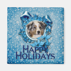 Christmas - Blue Snowflake - Australian Shepherd Magnet