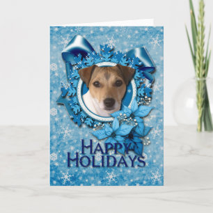 Christmas - Blue Snowflake - Jack Russell Holiday Card