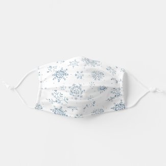 Christmas Blue Snowflake Watercolor Pattern Cloth Face Mask