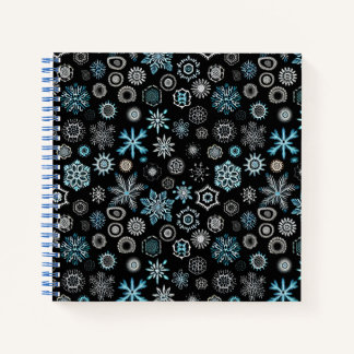Christmas Blue Snowflakes Notebook