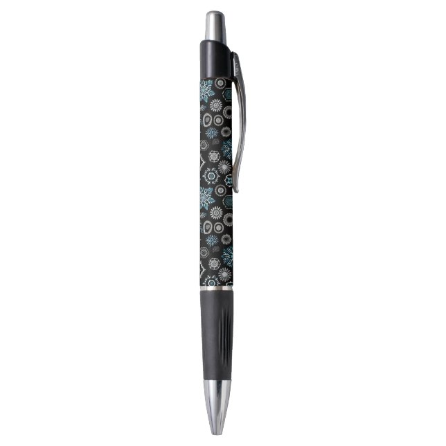 Christmas Blue Snowflakes Pen (Bottom (Vertical))