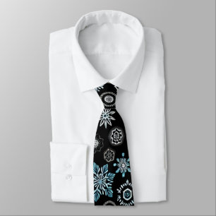 Christmas Blue Snowflakes Tie
