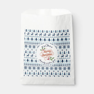 CHRISTMAS Blue Traditional personalized Favour Bag