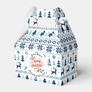 CHRISTMAS Blue Traditional personalized Favour G Favor Box