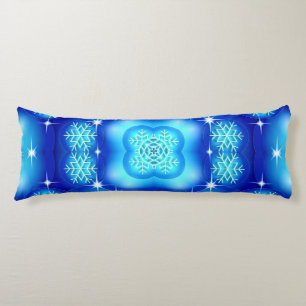 Christmas blue white snowflake pattern body pillow