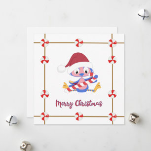 Christmas BlueBird Candy Frame Customizable Holiday Card