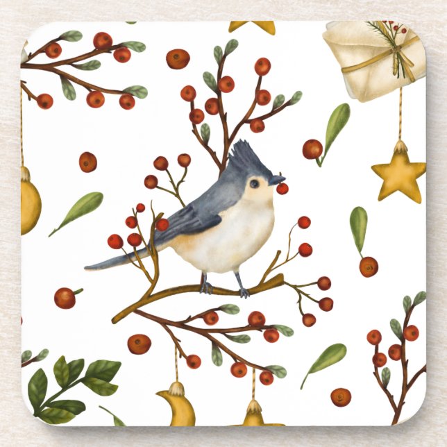Christmas Bluejay Coaster (Front)