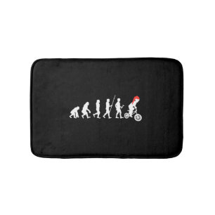 Christmas BMX Bikers Evolution Art Gift Ideas Bath Mat