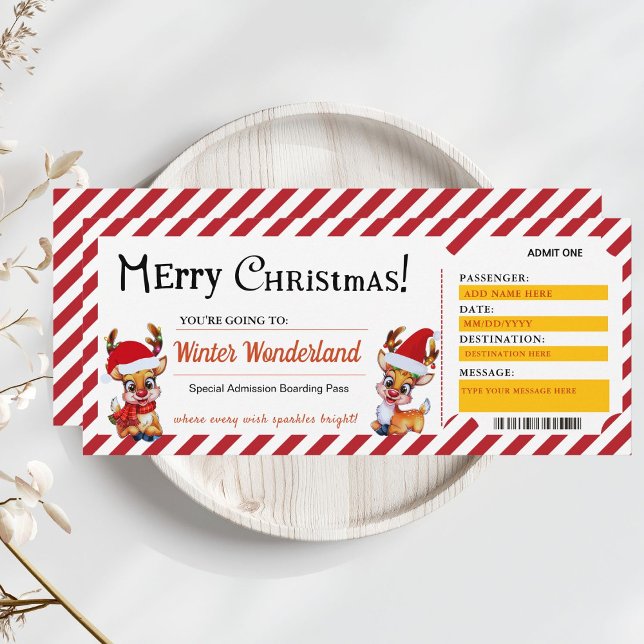 Christmas Boarding Pass Ticket Gift Invitation (Creator Uploaded)