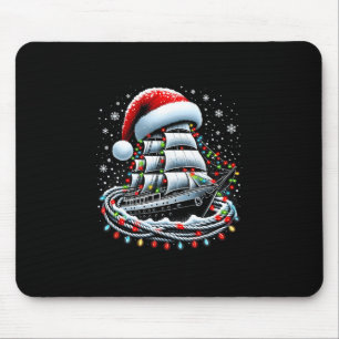 Christmas Boating Sailing Cruise Boat Surrounded B Mouse Pad