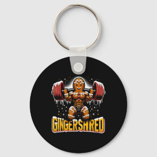 Christmas Bodybuilding Gingershred Funny Gingerbre Keychain
