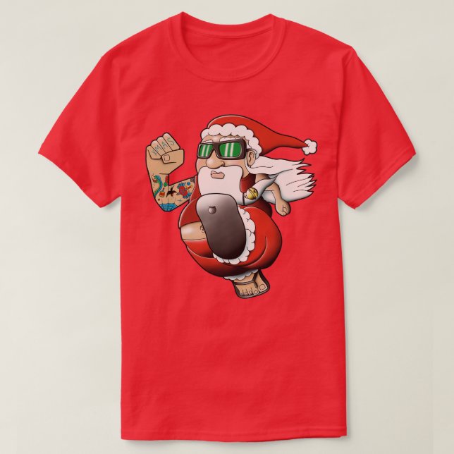 Christmas Bogan Santa T-Shirt (Design Front)