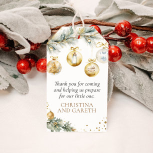 Christmas Boho Baby Shower Thank You Favour Gift Tags