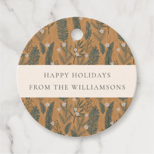 Christmas Boho Botanical Greenery Photo Custom Favour Tags