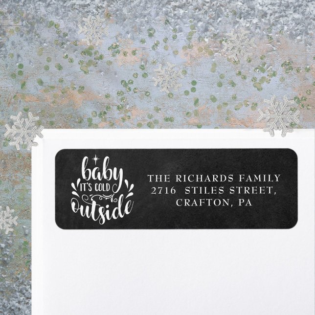 Christmas Boho Chalkboard Adresse de retour (Christmas Boho Chalkboard Return Address Label)