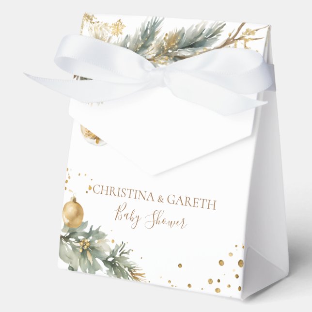 Christmas Boho Merry Little Baby Shower Favor Box (Front)