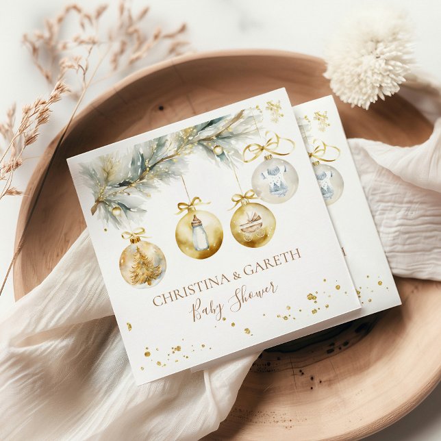 Christmas Boho Merry Little Baby Shower Napkin (Creator Uploaded)