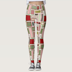 Christmas Boho Rectangles  Leggings