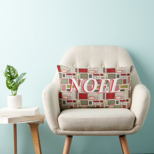 Christmas Boho Rectangles Lumbar Pillow