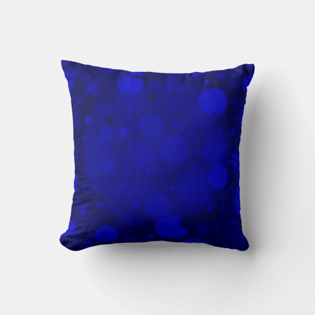 Christmas Bokeh, Blue Square Throw Pillow (Front)