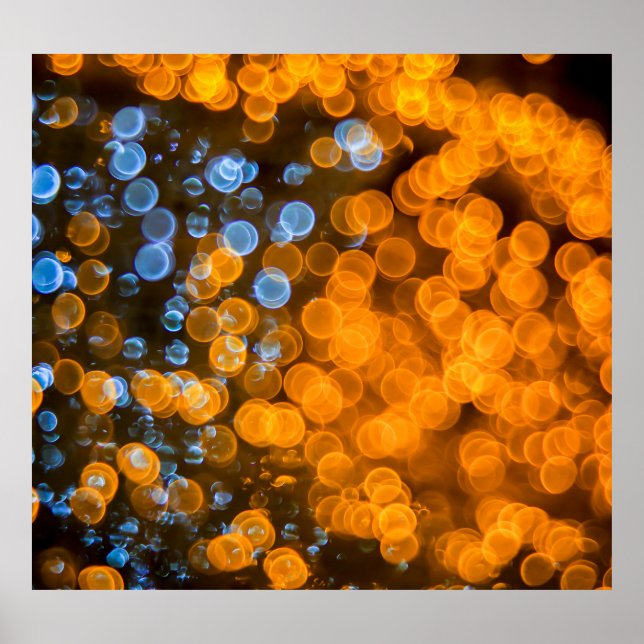 Christmas bokeh lights, festive background. poster (Front)