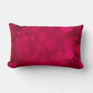 Christmas Bokeh, Rasp.Pink-Lumbar Throw Pillow