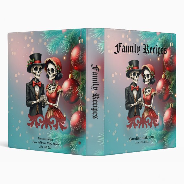 Christmas Bone Romance, A festive skeleton couple. Binder (Background)