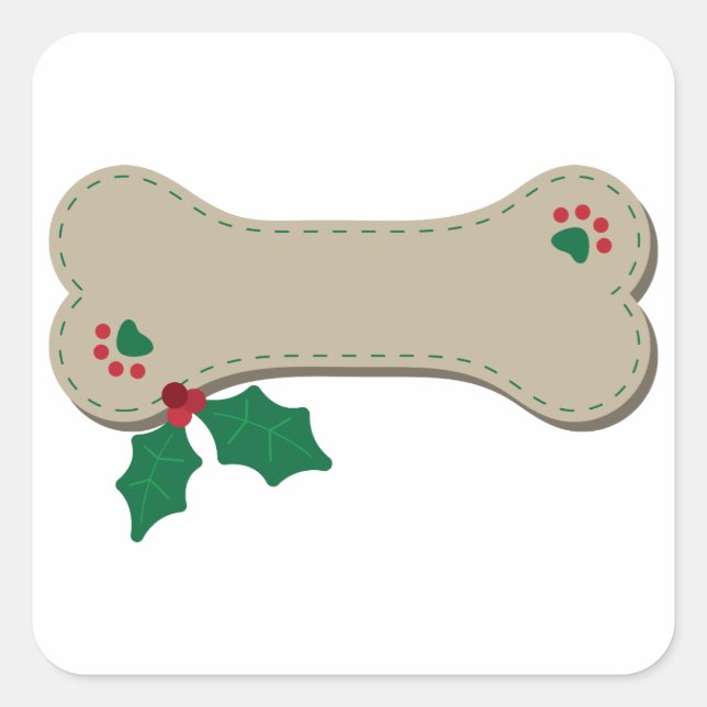 Christmas Bone Square Sticker (Front)