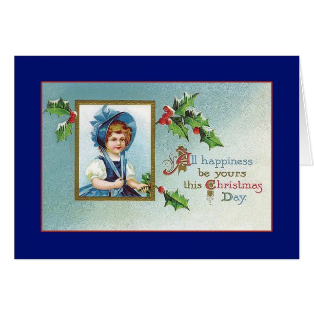 Christmas Bonnet - Vintage Card (Front Horizontal)