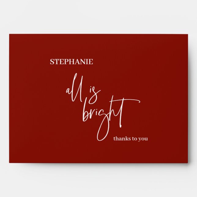 Christmas Bonus Money Holder Holiday Year End Envelope (Front)