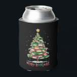 Christmas Book Lover Tree Librarian Merry Bookmas  Can Cooler<br><div class="desc">Christmas Book Lover Tree Librarian Merry Bookmas</div>