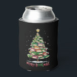 Christmas Book Lover Tree Librarian Merry Bookmas  Can Cooler<br><div class="desc">Christmas Book Lover Tree Librarian Merry Bookmas</div>
