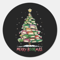 Christmas Book Lover Tree Librarian Merry Bookmas 