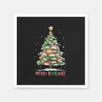 Christmas Book Lover Tree Librarian Merry Bookmas
