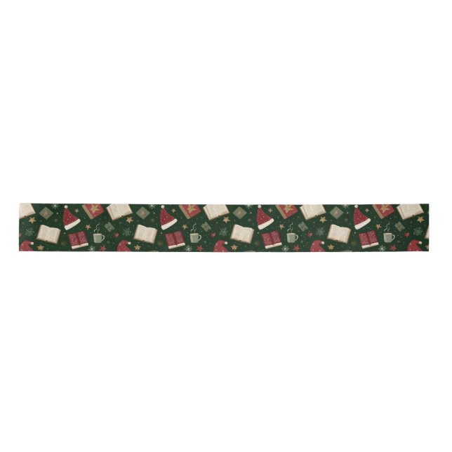 Christmas Book Lovers Traditional  Satin Ribbon (Front)